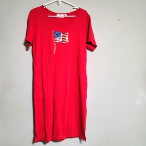 Red Dress‎ with American Flag Patch Olympics Team USA
